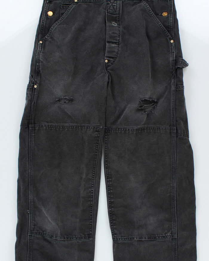 Carhartt Distressed Black Dungarees - W32 L32