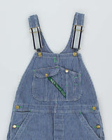 Vintage 90s Key Stripe Dungarees - W35 L31