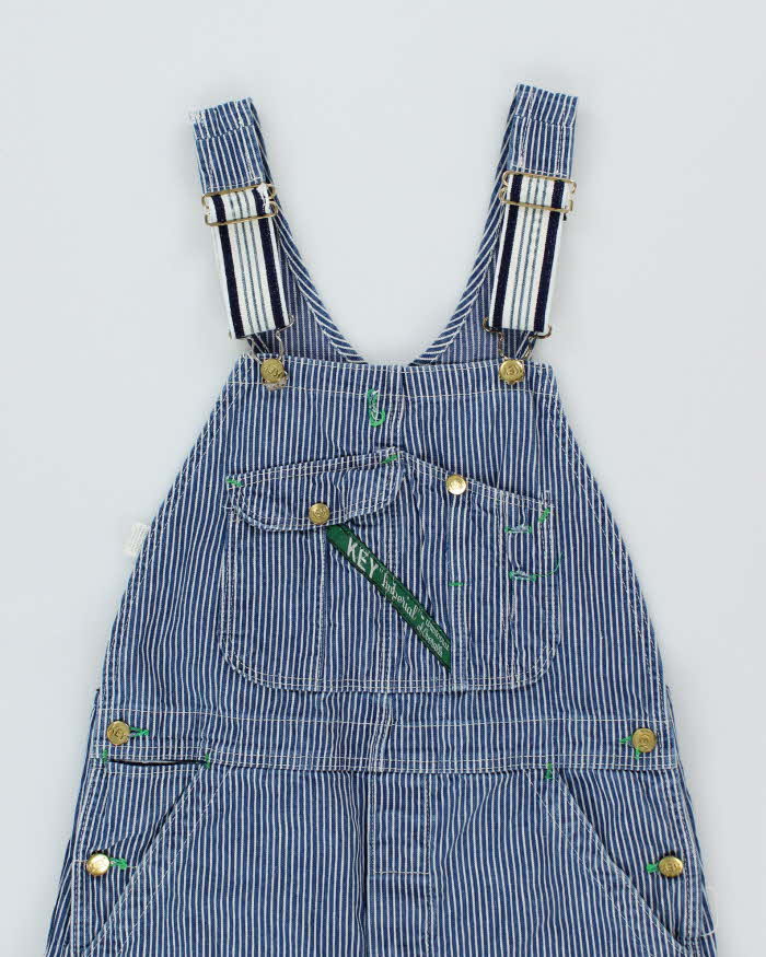 Vintage 90s Key Stripe Dungarees - W35 L31