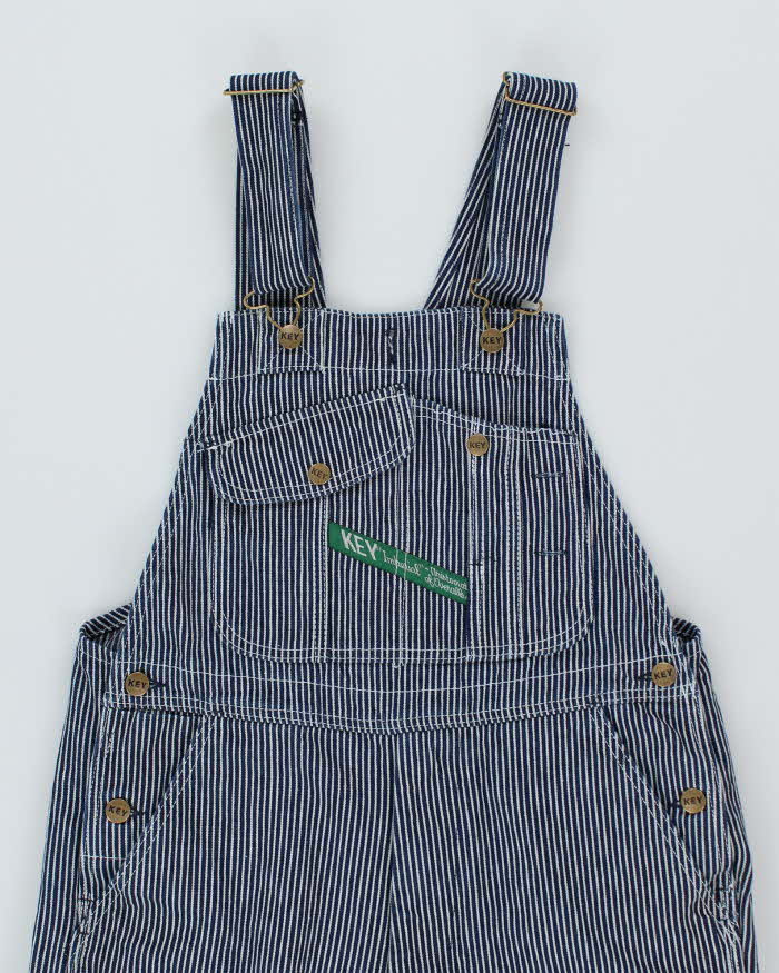 Vintage Key Stripe Dungarees - W32 L30