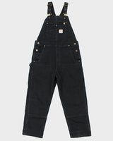 00s Carhartt Black Workwear Double Knee Dungarees - W36 L29