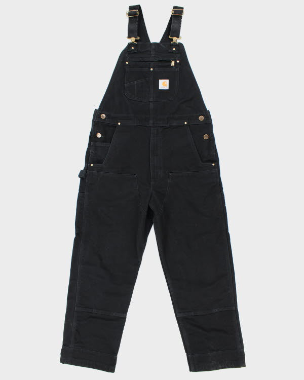 00s Carhartt Black Workwear Double Knee Dungarees - W36 L29
