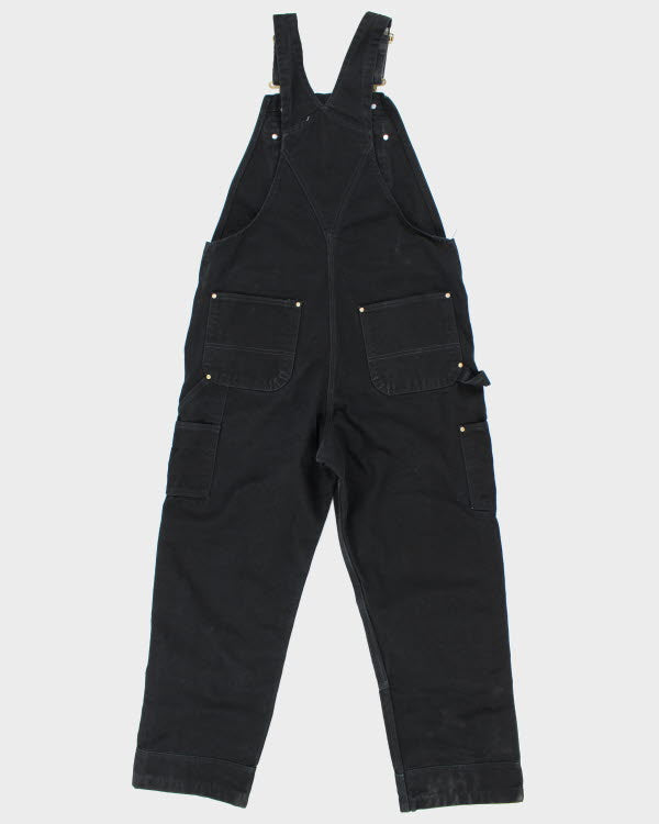 00s Carhartt Black Workwear Double Knee Dungarees - W36 L29