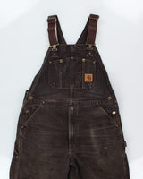 Vintage 90's Distressed Carhartt Heavyweight Workwear Dungarees - XL