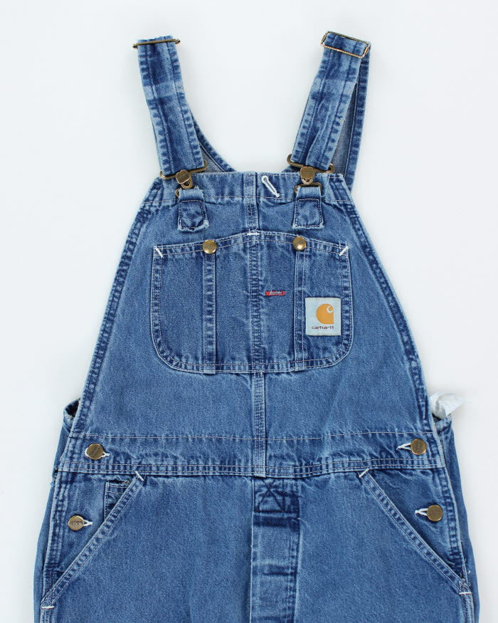 Vintage 90's Carhartt Workwear Light Wash Denim Dungarees - W32 L27