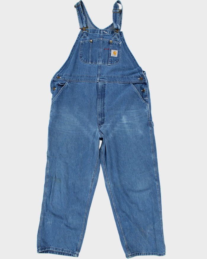 Vintage 90's Carhartt Workwear Light Wash Denim Dungarees - W46 L27