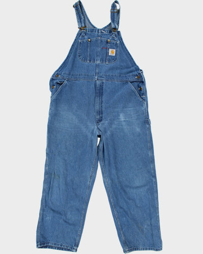 Vintage 90's Carhartt Workwear Light Wash Denim Dungarees - W46 L27