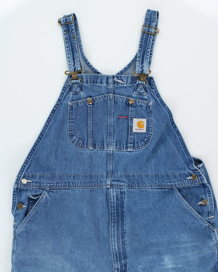 Vintage 90's Carhartt Workwear Light Wash Denim Dungarees - W46 L27