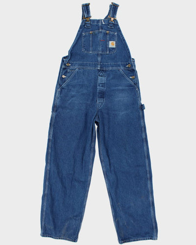 Vintage 90's Carhartt Workwear Medium Wash Denim Dungarees - W32 L30
