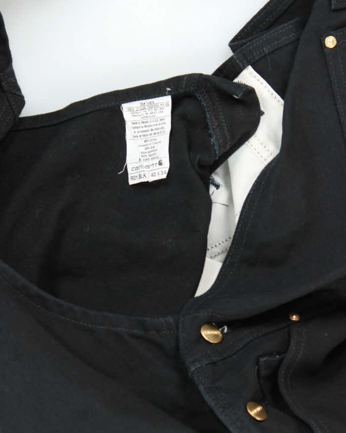 Vintage 2000's Carhartt Heavyweight Black Workwear Dungarees - W40 L31