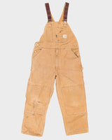 Vintage Carhartt Heavyweight Brown Workwear Dungarees - W36 L27