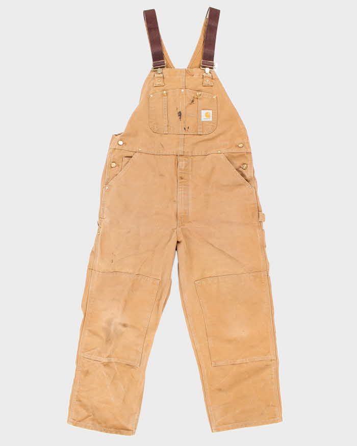 Vintage Carhartt Heavyweight Brown Workwear Dungarees - W36 L27