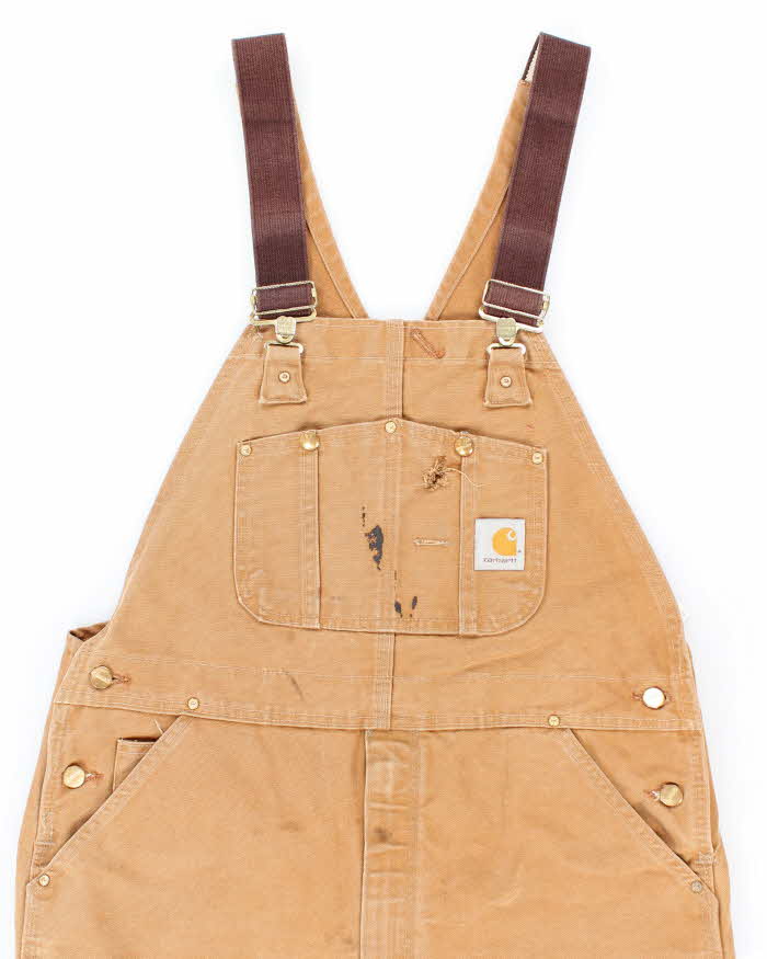 Vintage Carhartt Heavyweight Brown Workwear Dungarees - W36 L27