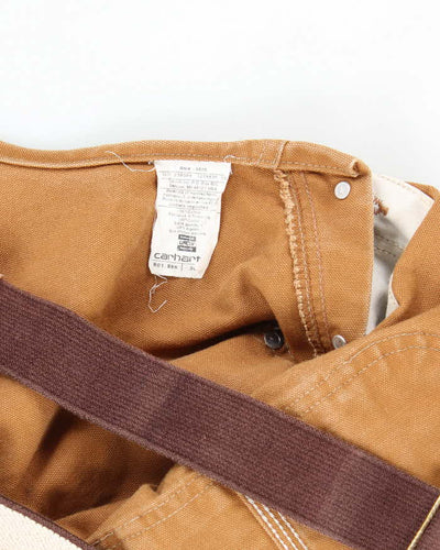 Vintage Carhartt Heavyweight Brown Workwear Dungarees - W36 L27