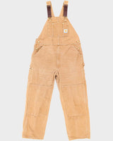 Vintage Carhartt Heavyweight Brown Workwear Dungarees - W38 L32