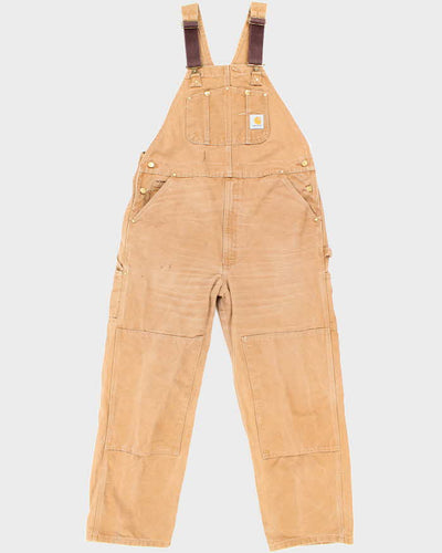 Vintage Carhartt Heavyweight Brown Workwear Dungarees - W38 L32