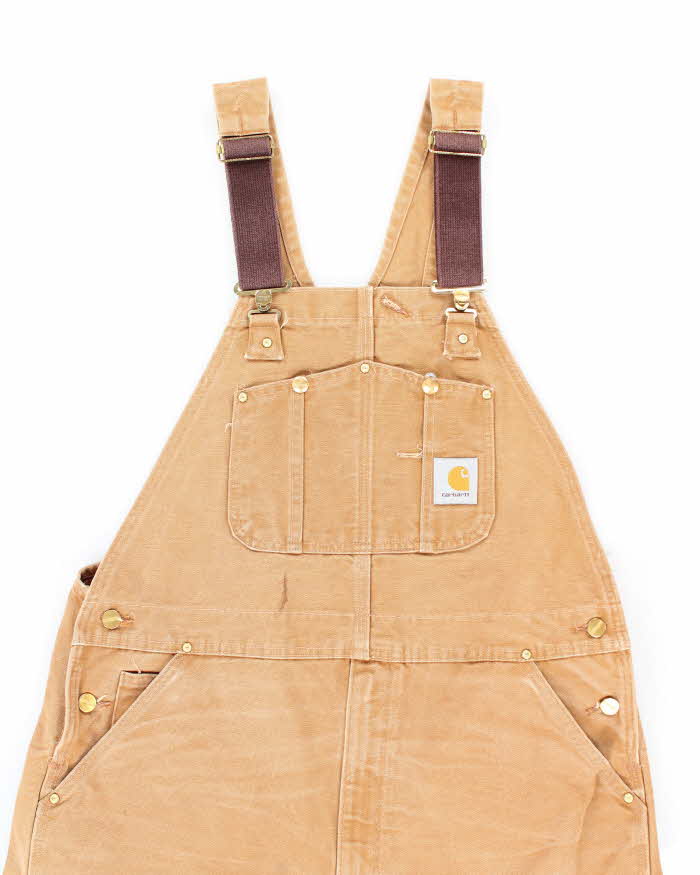 Vintage Carhartt Heavyweight Brown Workwear Dungarees - W38 L32