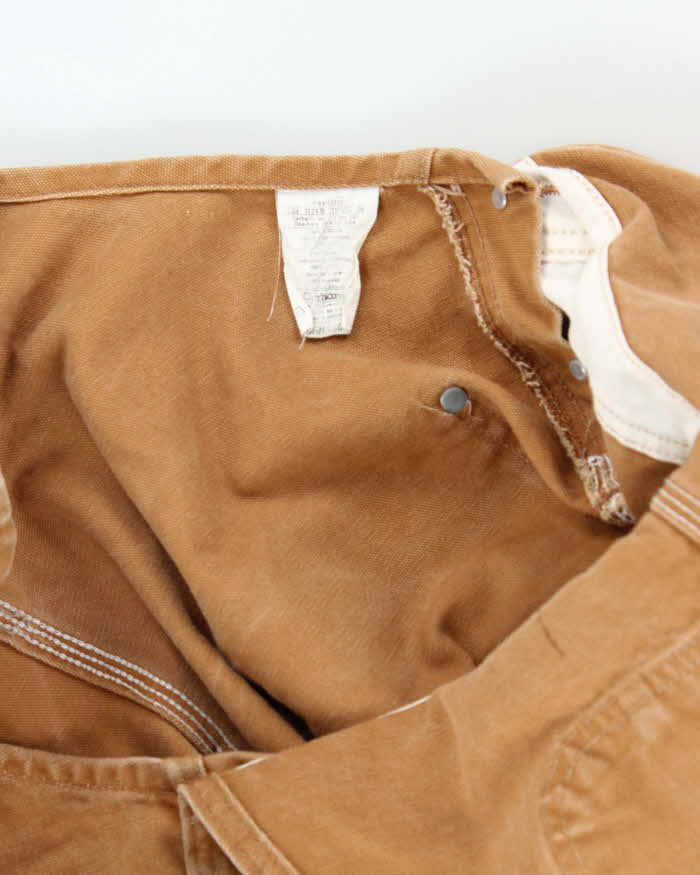 Vintage Carhartt Heavyweight Brown Workwear Dungarees - W38 L32