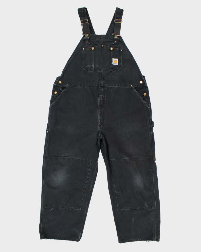 Vintage Carhartt Heavyweight Black Workwear Dungarees - W44 L26