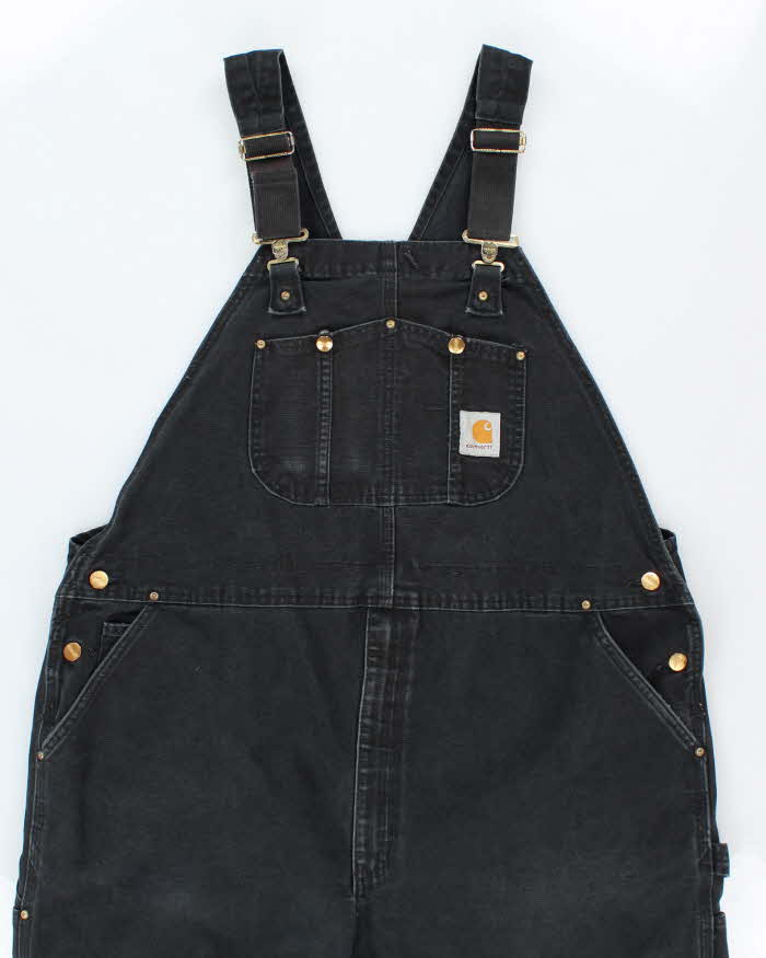 Vintage Carhartt Heavyweight Black Workwear Dungarees - W44 L26