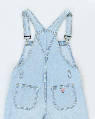 Vintage 90's Guess Light Wash Long Denim Dungarees - W32 L30