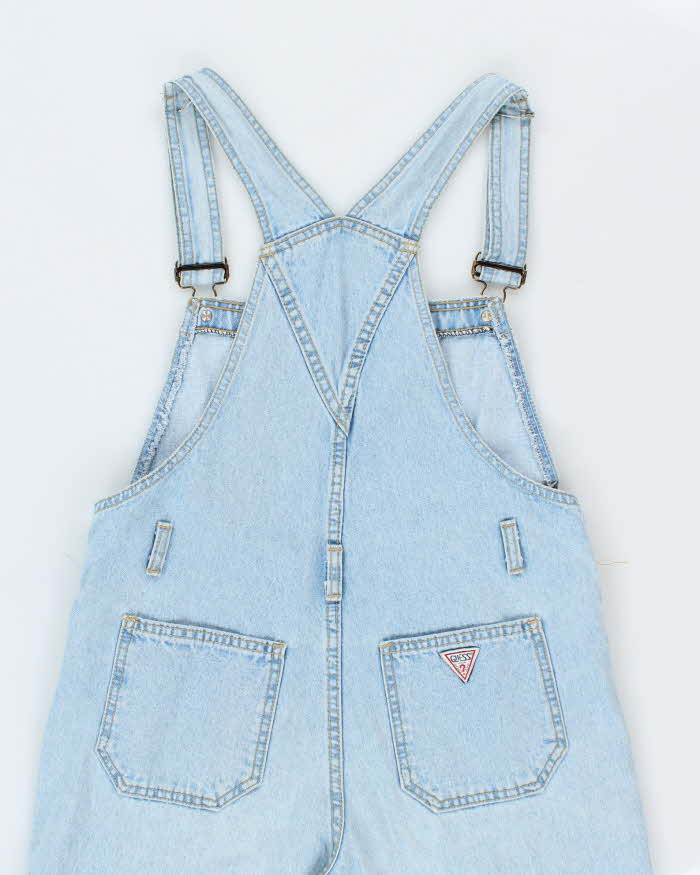 Vintage 90's Guess Light Wash Long Denim Dungarees - W32 L30