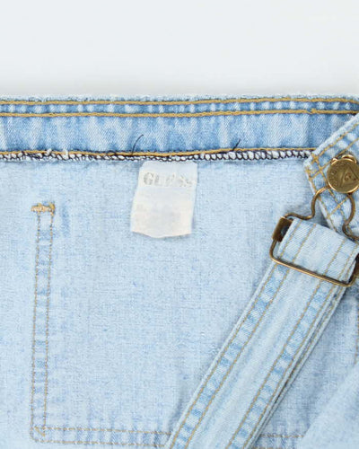 Vintage 90's Guess Light Wash Long Denim Dungarees - W32 L30