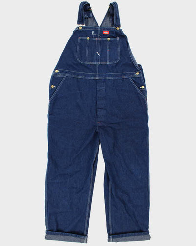 Vintage 90's Dickies Heavyweight Indigo Dark Wash Long Dungarees - W44 L29
