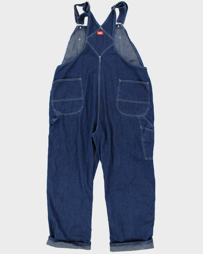 Vintage 90's Dickies Heavyweight Indigo Dark Wash Long Dungarees - W44 L29