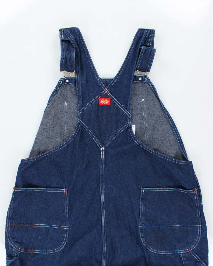 Vintage 90's Dickies Heavyweight Indigo Dark Wash Long Dungarees - W44 L29