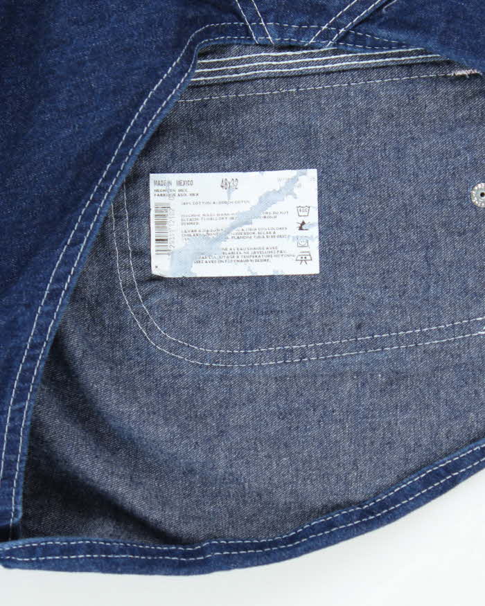 Vintage 90's Dickies Heavyweight Indigo Dark Wash Long Dungarees - W44 L29