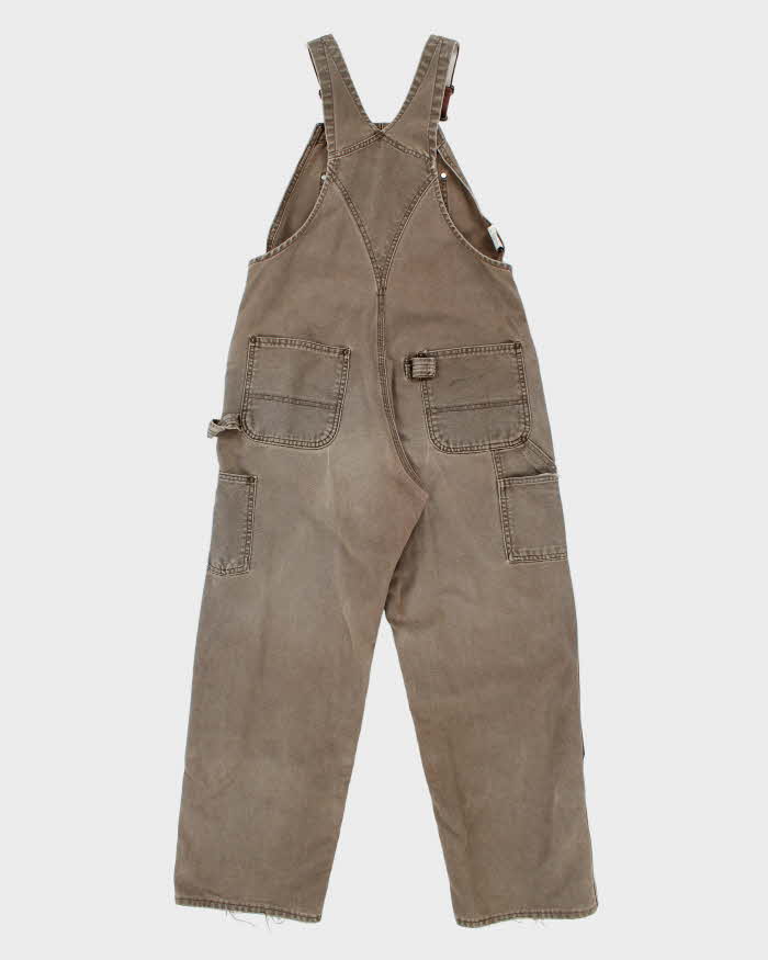 Vintage 1999 Carhartt R06 BRN Union Made In USA Heavyweight Firm Duck Bib Loose Fit Dungarees - M