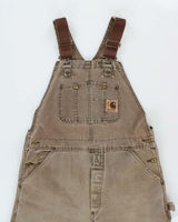Vintage 1999 Carhartt R06 BRN Union Made In USA Heavyweight Firm Duck Bib Loose Fit Dungarees - M