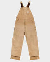 Vintage Carhartt R01 Duck Canvas Bib Double Knee Distressed Wide Leg Workwear Dungarees - W34 L34