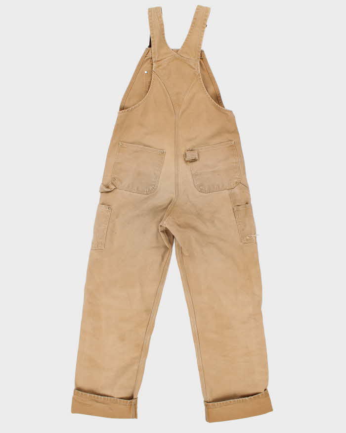 Vintage Carhartt R01 Duck Canvas Bib Double Knee Distressed Wide Leg Workwear Dungarees - W34 L34