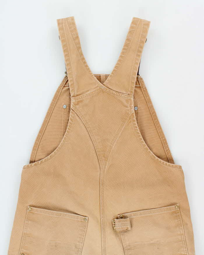Vintage Carhartt R01 Duck Canvas Bib Double Knee Distressed Wide Leg Workwear Dungarees - W34 L34