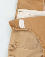 Vintage Carhartt R01 Duck Canvas Bib Double Knee Distressed Wide Leg Workwear Dungarees - W34 L34