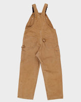 Vintage Y2K 00s Carhartt R01 Duck Canvas Bib Double Knee Tan Wide Leg Workwear Dungarees - W38 L30