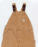 Vintage Y2K 00s Carhartt R01 Duck Canvas Bib Double Knee Tan Wide Leg Workwear Dungarees - W38 L30