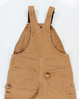 Vintage Y2K 00s Carhartt R01 Duck Canvas Bib Double Knee Tan Wide Leg Workwear Dungarees - W38 L30