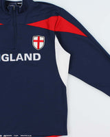 Vintage 2004 Y2K Umbro England Euros Soft Shell Quarter-Zip Football Training Fleece - M