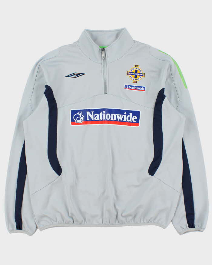 Vintage 2006 Y2K Umbro Northern Ireland Soft Shell Quarter-Zip Football Training Fleece - XL