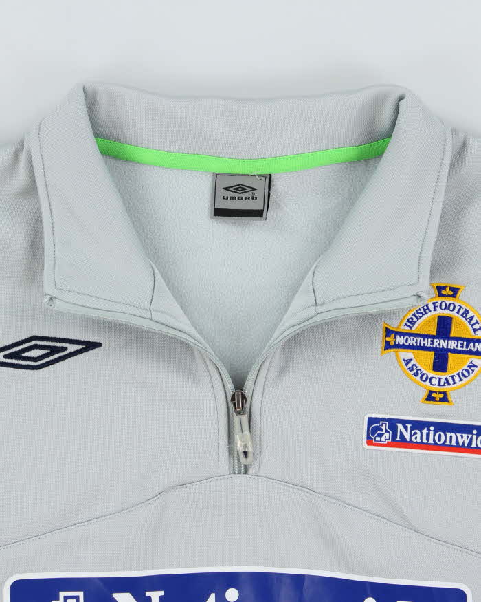Vintage 2006 Y2K Umbro Northern Ireland Soft Shell Quarter-Zip Football Training Fleece - XL