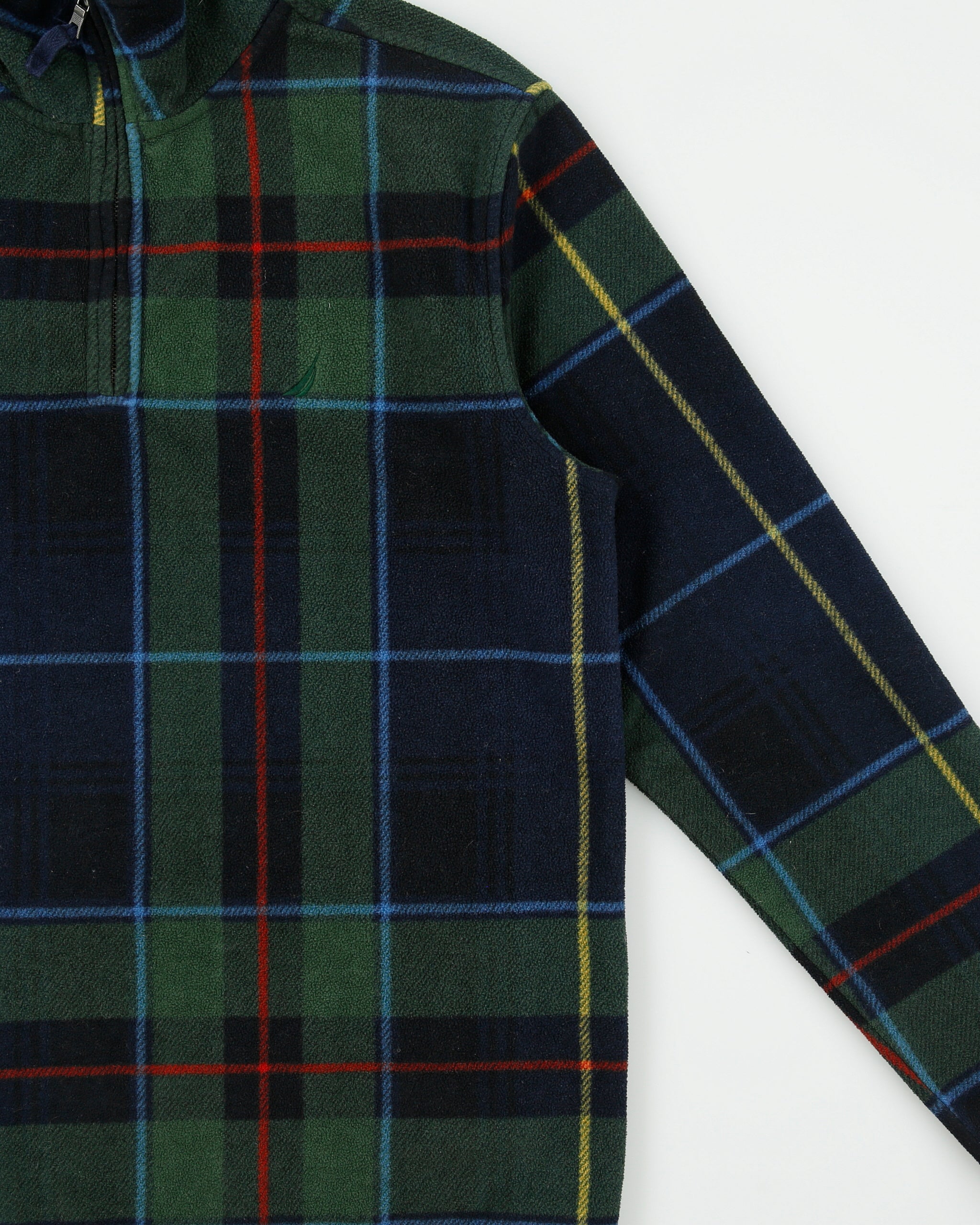 Vintage Y2K 00s Nautica Tartan Quarter-Zip Fleece - M