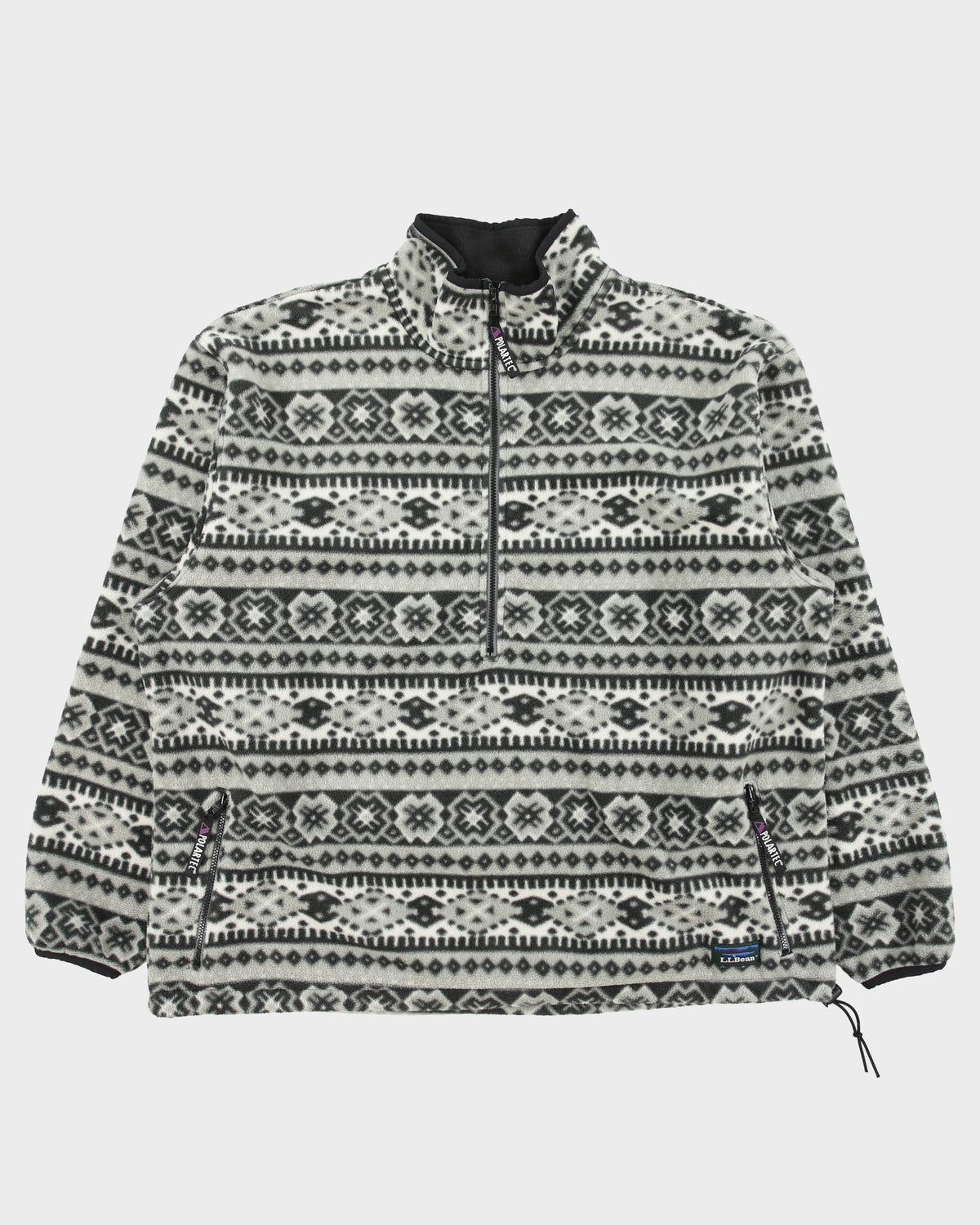 Vintage 1990s L.L.Bean Aztec Windblock Series Polartec Made In USA Half-Zip Fleece - XL