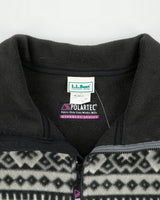 Vintage 1990s L.L.Bean Aztec Windblock Series Polartec Made In USA Half-Zip Fleece - XL