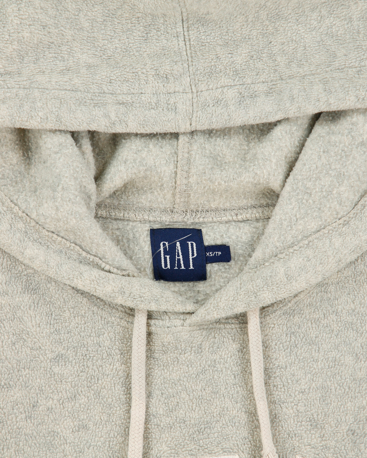 Vintage Y2K 00s Gap Marl Grey Embroidered Oversized Pullover Fleece Hoodie - XS