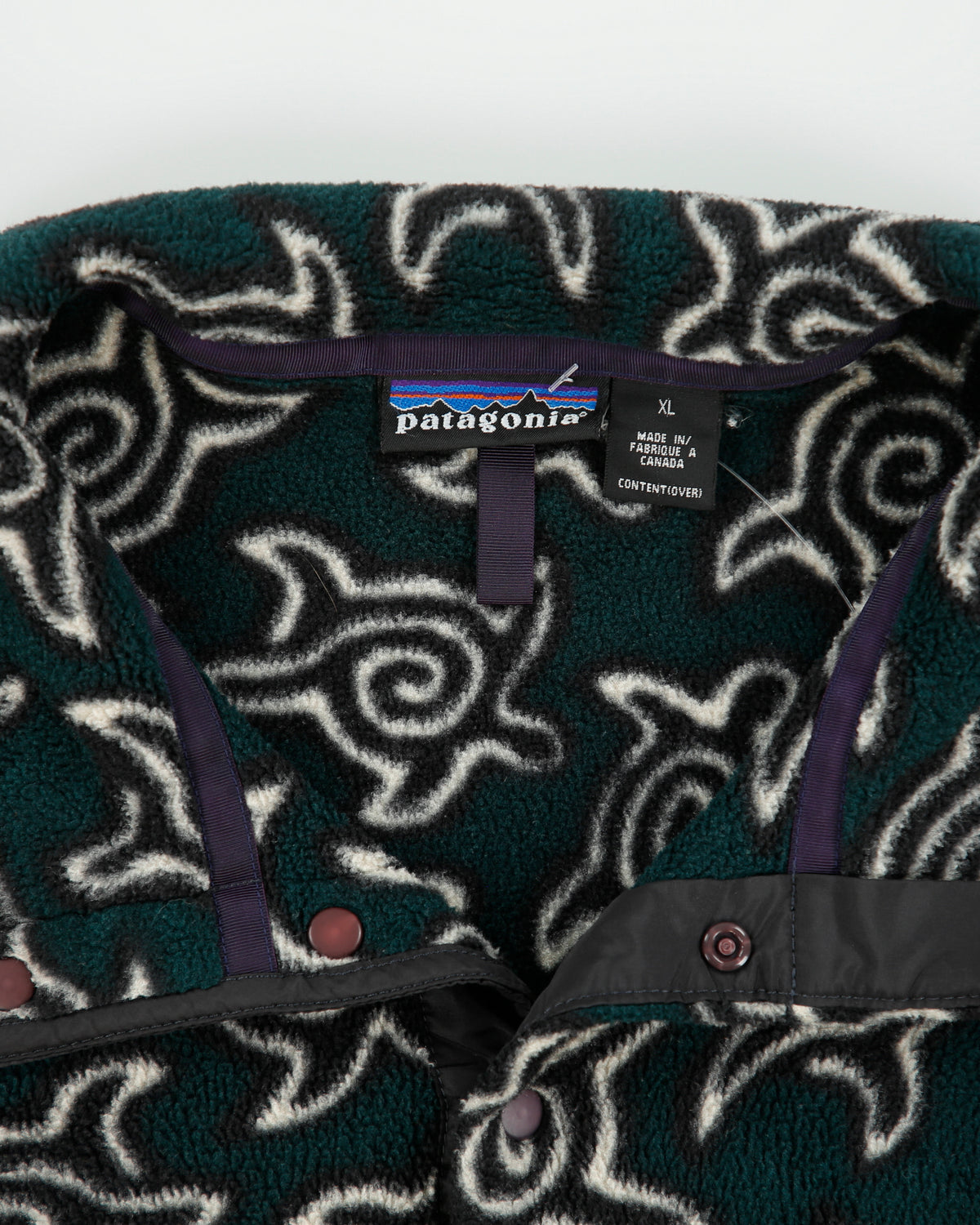 Vintage Fall 1995 Patagonia 'Zen Turtles Night Sky' Snap-T Made In Canada Synchilla Fleece - XL