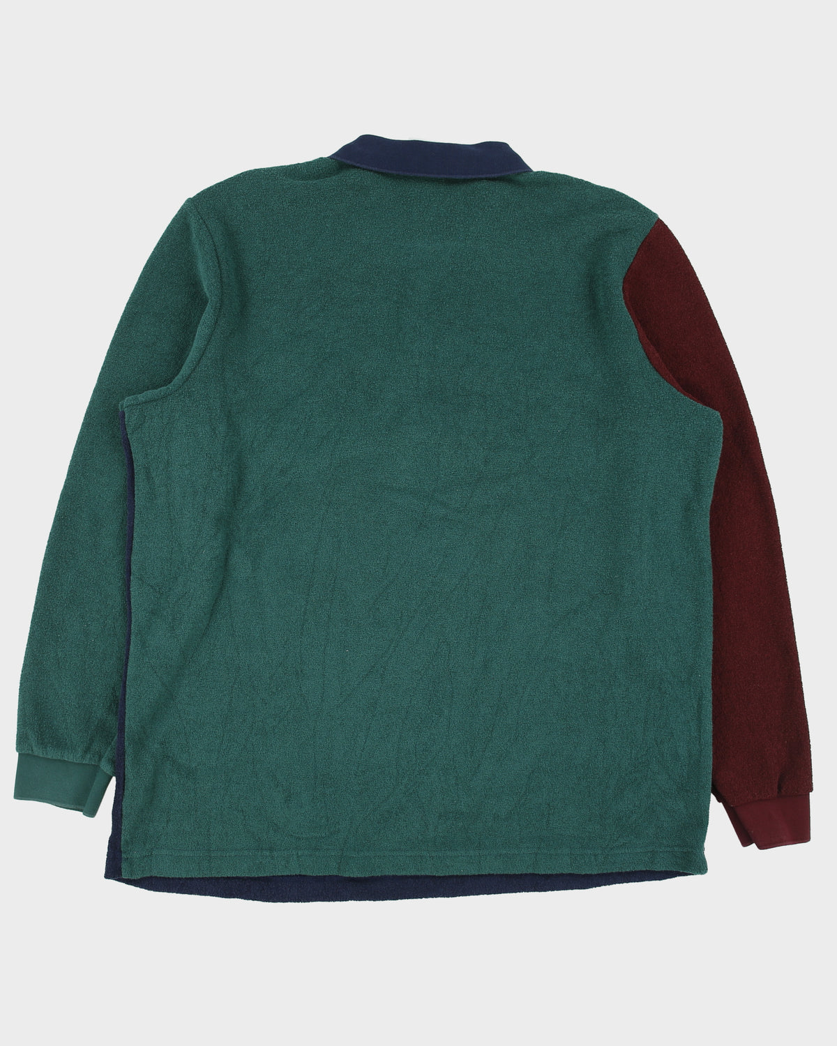 Adidas Originals Collegiate Crest Embroidered Colourblock Long Sleeve Zip Polo Fleece - XL