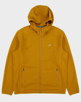 Arc'teryx Tan Kyanite Polartec Power Stretch Soft Shell Zip-Up Fleece Hoodie - L